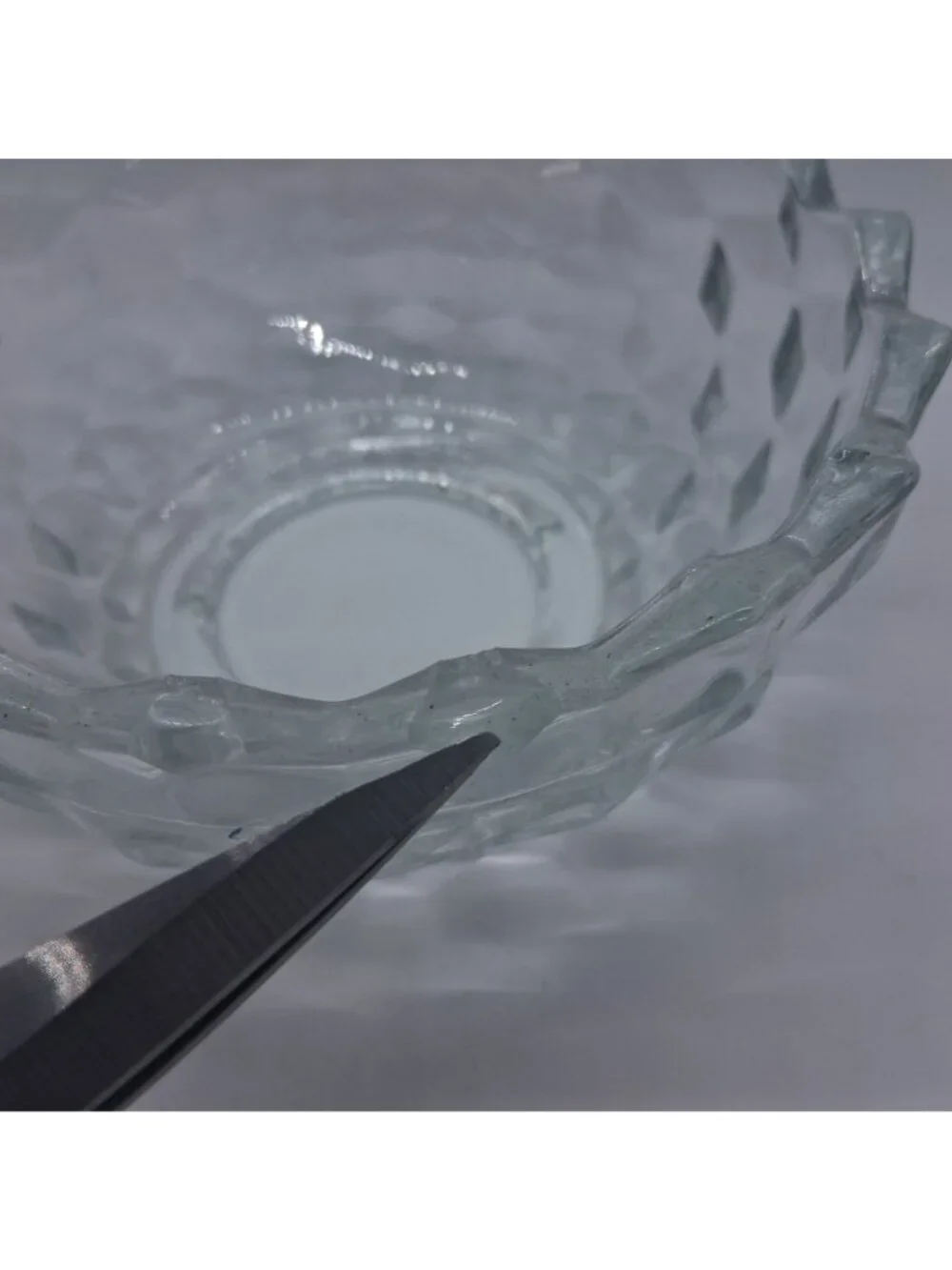 HOMCO Fairy Lamp Clear Glass Globe Candle Holder With Diamond Honeycomb Pattern